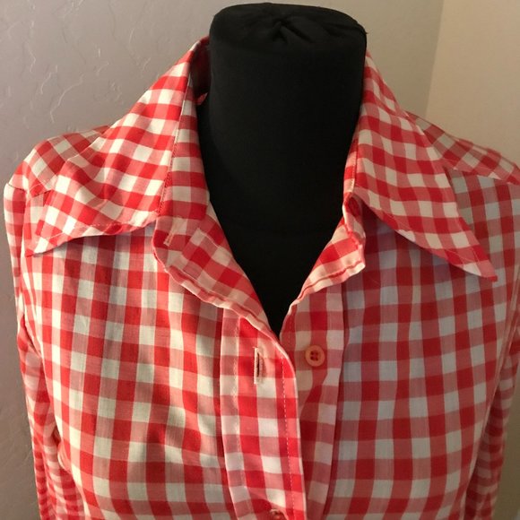 Retro red & white check blouse - Picture 4 of 5